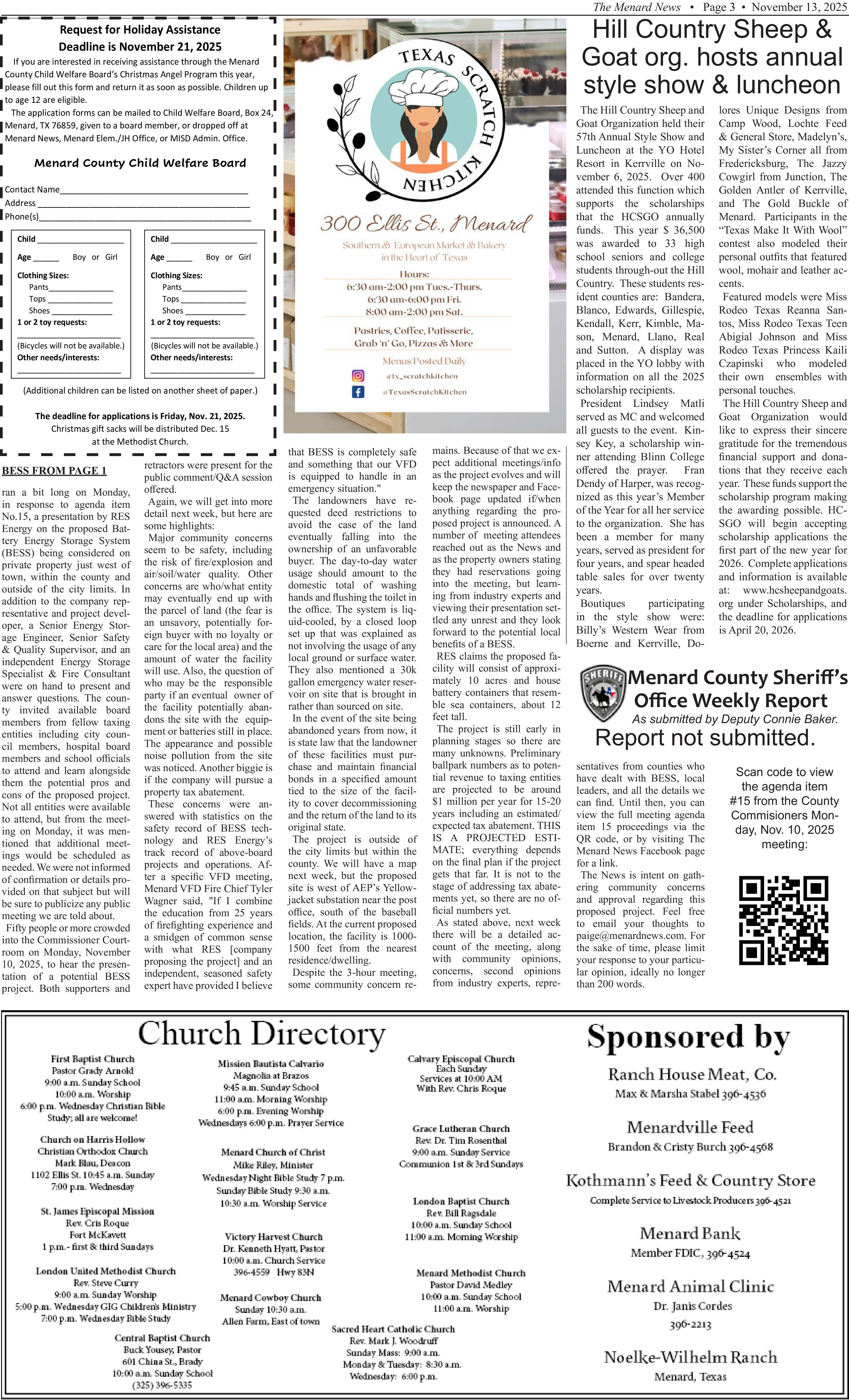 BESS info roundup | The Menard News and Messenger